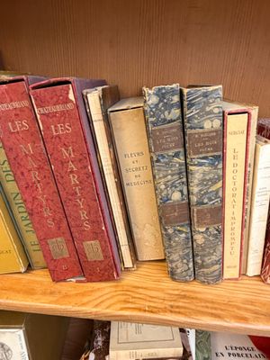 de nombreux livres qui se trouvent sur une étagère dans la pièce