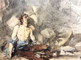 une image représentant un homme assis par terre