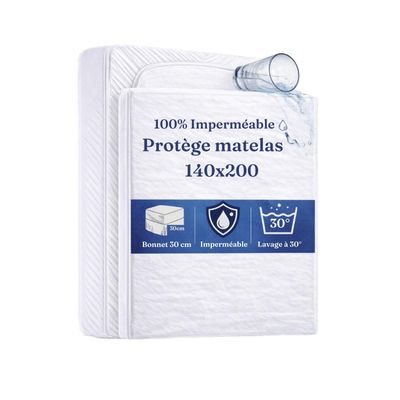 Le protège-matelas est fabriqué à 100 % en Impperibeble.