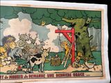 a picture of a poster with animals in the background