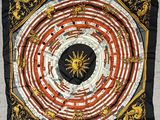 an image of a square scarf with a sun in the center