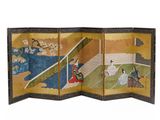 une image représentant un paravent à trois panneaux orné d'une peinture