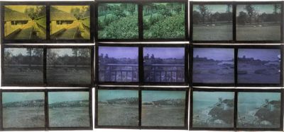 Ensemble de neuf plaques diapositives représentant divers.