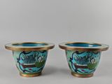 paire de vases chinois en émail cloisonné