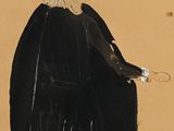 an image of a drawing of a man in a black cloak and hat