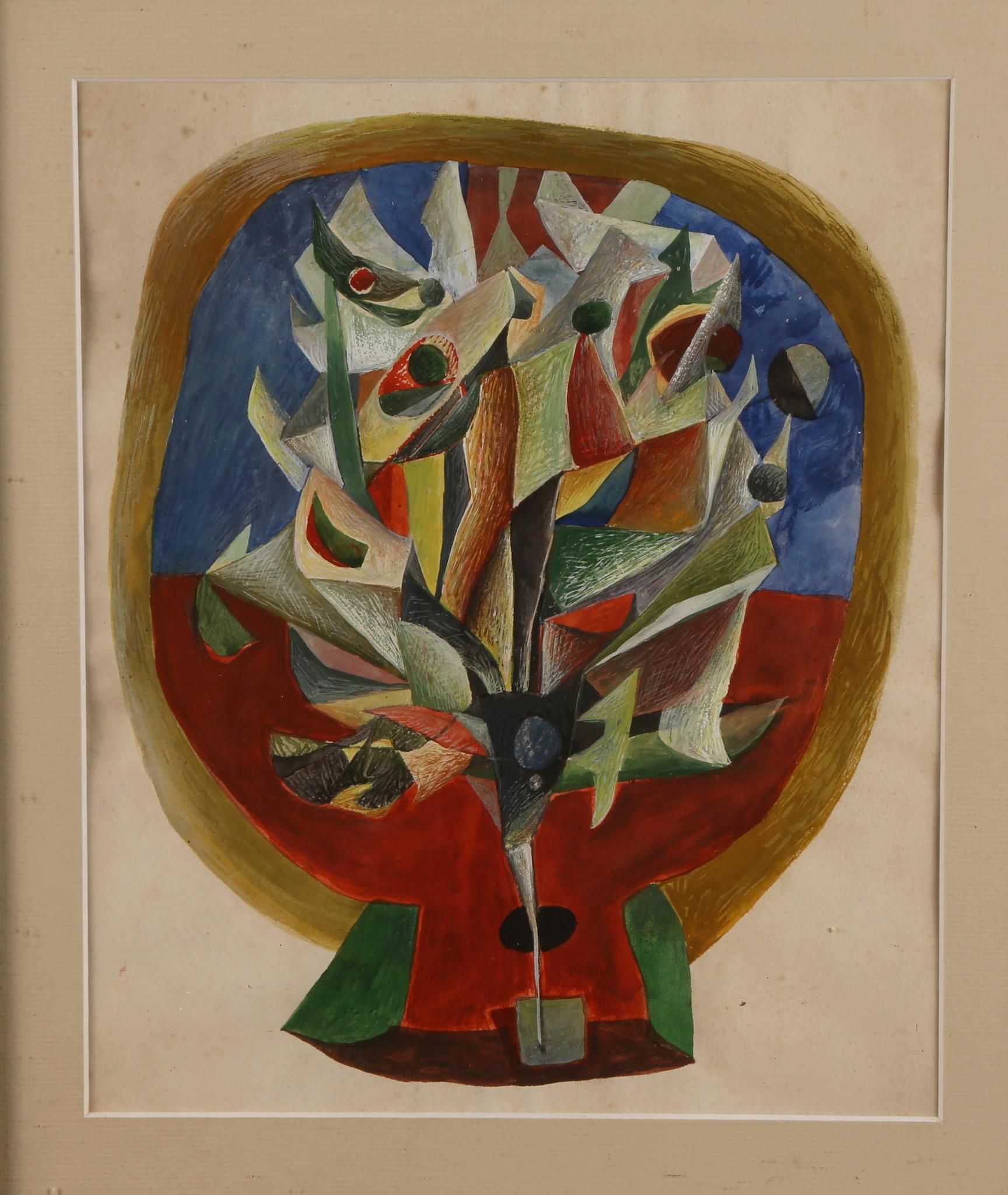 Attribuée à Aristide CAILLAUD (1902-1990) Composition Gouache. 31 x 24,5 cm Expert: Mme Philippine MARECHAUX
