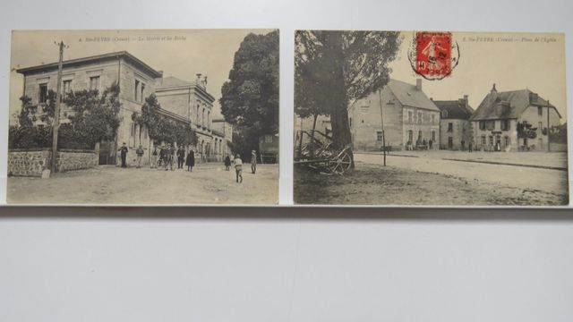 Ste-Feyre : Lot de 2cpa : La Mairie et les Écoles. TBE. Carte rar...
