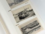 three old photos of people on a boat in a book