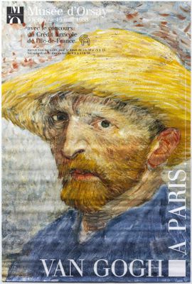 a painting of a man with a straw hat on his head