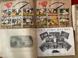 a lot of stamps on the pages of a book