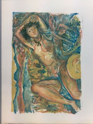 une image d'un tableau représentant une femme coiffée d'un chapeau