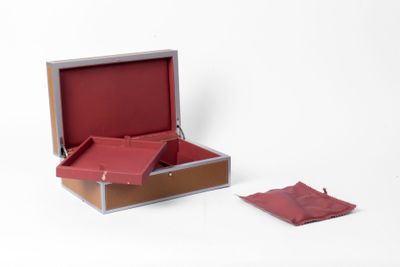 Boite à bijoux Gainée cuir fauve façon sellier