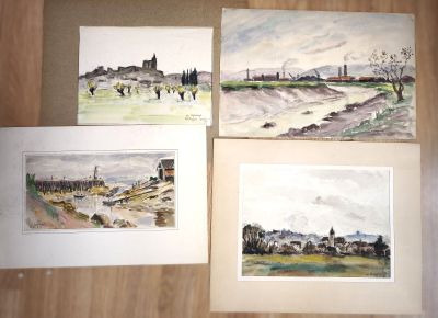 Albert LEPREUX (1868-1959) "Honfleur", "Rochefort, Gard", "N… - Photo 1