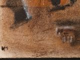 a painting of a cat that is sitting on a table