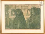an image of a painting of a group of people sitting at a table