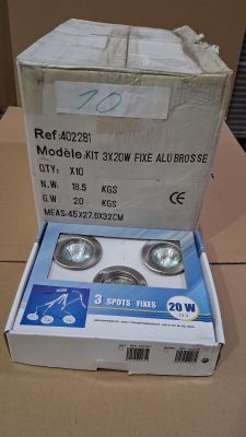 Lot de 10 kits de 3 spots fixes encastrables