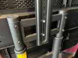 a close up of some metal pipes in a room