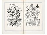 un livre ouvert sur lequel est dessiné un dragon