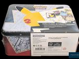 packaging for a pokemon trading card game with a pikachu in the box