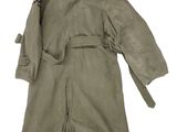 an old military coat with a belt on a white background