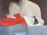 an image of a painting of a woman laying on a bed