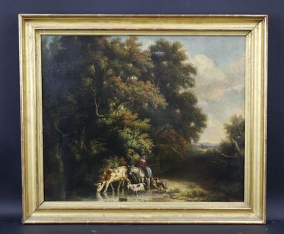 une image représentant un tableau d'un homme à cheval avec un troupeau de chevaux