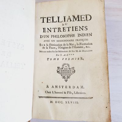 Telliamed de Benoît de Maillet — Édition originale 1748