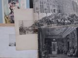 many old photos of people in a building
