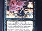 a picture of a card with a picture of a demon on it