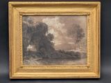 an image of a painting of a landscape with trees and a river
