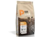 a bag of dog food sitting on top of a white surface