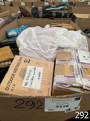 a large box full of boxes of clothing and other items