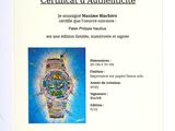 blauch certificate of authenticity of a watch with a picture on it
