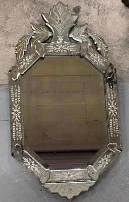 a mirror that is on the side of a wall