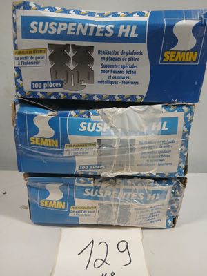 Lot de 3 boîtes de suspentes HL SEMIN , 100 pièces par boîte…