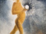une image représentant un tableau où l'on voit une femme tenant une balle