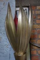 lampe sur pied vintage en bois - en forme de lotus (photo 2)