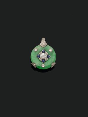 a jade and diamond pendant
