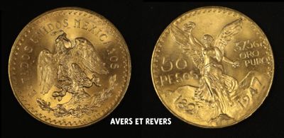 a close up of two gold coins on a black background
