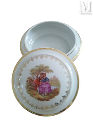 a small box with a picture of a woman on it