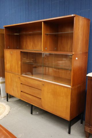 Meuble living scandinave en teck modulable ouvrant à 3 tiroirs et...