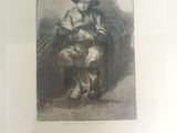 a picture of a picture of a man sitting on a chair