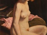 l'image d'un tableau représentant une femme nue assise sur un lit