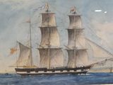 une image d'un tableau représentant un bateau dans l'eau
