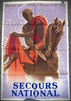 poster of a man riding on a horse with a sword in his hand