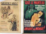 two posters on the wall of a building