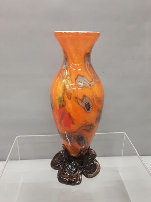 Bernard ACONITO (XXe) BIOT : Vase en verre soufflé à décor i…