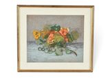 peinture d'une nature morte de fleurs dans un vase sur une table