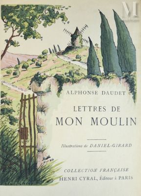 an illustration of a book with a windmill in the background
