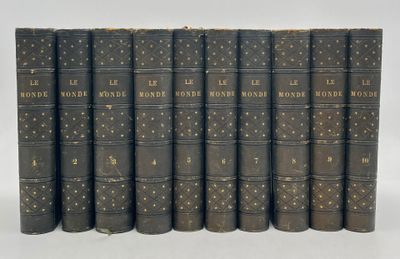 six old books lined up in a row on a white surface